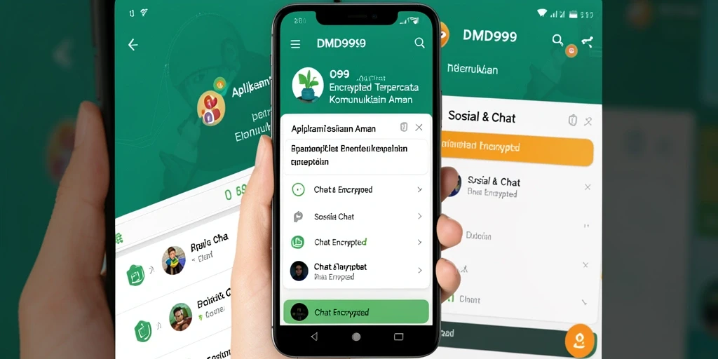 Tampilan antarmuka DMD999 yang ramah pengguna untuk chat aman.