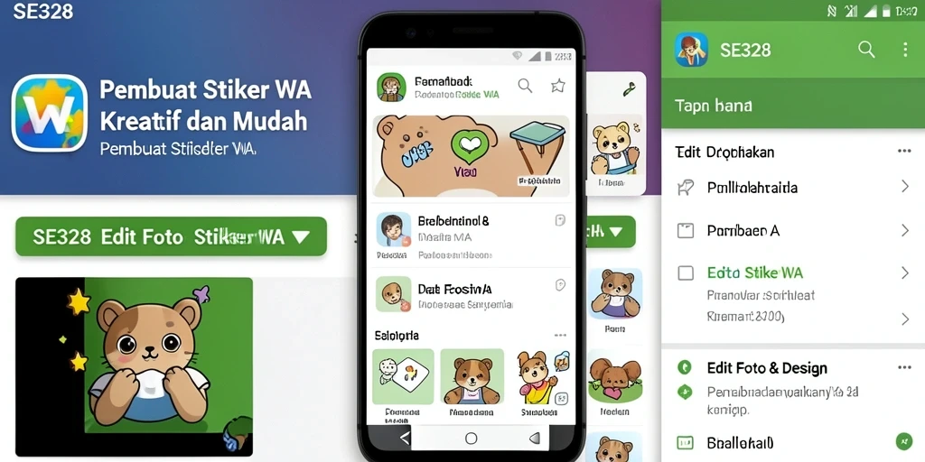 Antarmuka SE328 untuk membuat stiker WhatsApp yang intuitif.