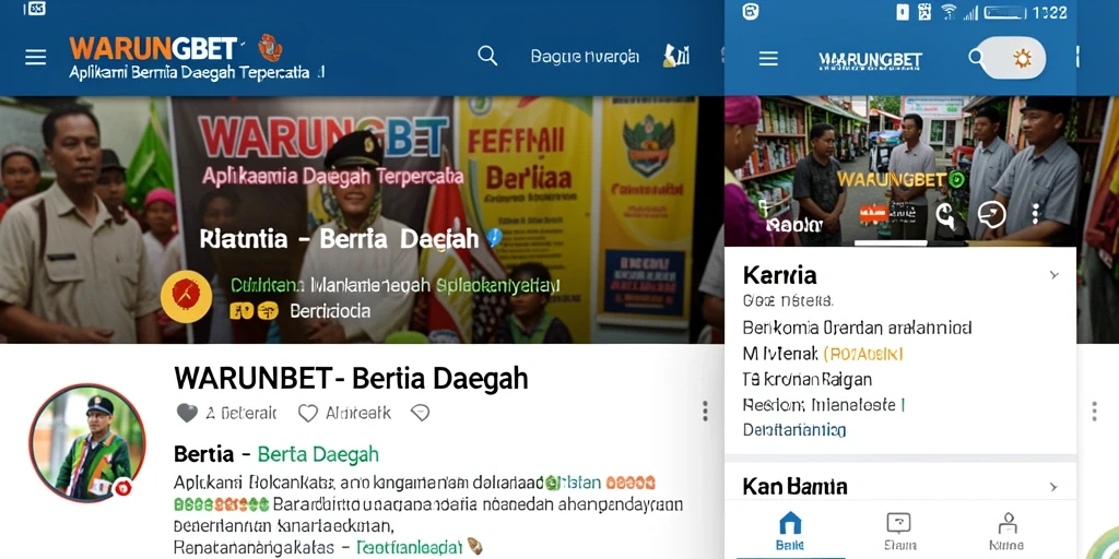 Tampilan antarmuka WARUNGBET yang menampilkan berita terbaru dari daerah.
