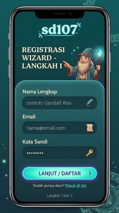 Tampilan halaman daftar sd107