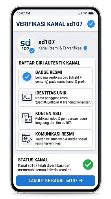 Tampilan kanal resmi sd107
